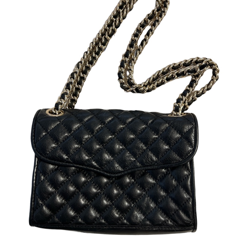 Rebecca Minkoff Mini Leather Crossbody Bag with Gold Chain